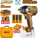 Boulonneuse à choc20V 850 Nm 2Batt 4A sans charbons