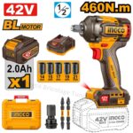 Boulonneuse à choc Bruchless 1/2" 42V 460 Nm 2Batt 2Am sans charbons SI