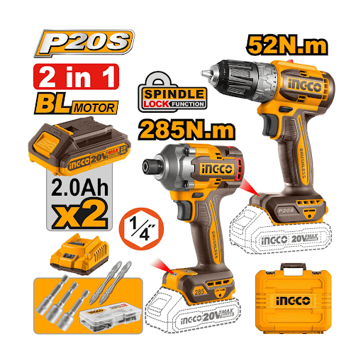 CKLI20272 Kit combo visseuse/visseuse à choc 20V – Image 1