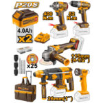 Pack valise 5 machines industrielles 20V 4Ah + Acc