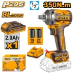 Boulonneuse à choc sans charbons 20V 1/2" 350 Nm 1Batt 2Ah et 1 Chargeur