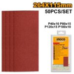 Jeu feuilles abrasives ponçage 50pcs 264*115mm