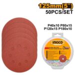 Jeu feuilles abrasives ponceuse orbitale 5pcs 125mm