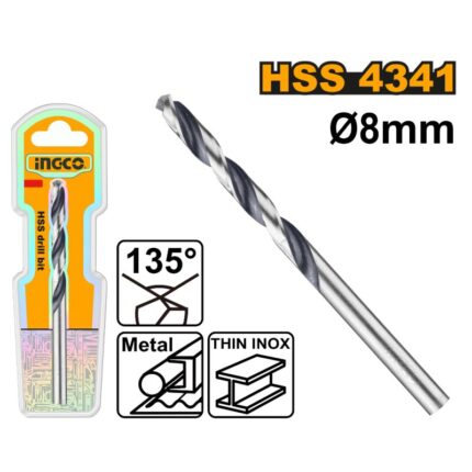 Foret Metal Hss4341 D 8Mm Ingco