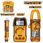 Set De 3 Pcs Multimétres Ac400A+600V+ Testeur  Ingco