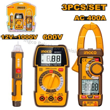 Set De 3 Pcs Multimétres Ac400A+600V+ Testeur  Ingco