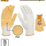 Gants tricotés avec points en PVC  XL