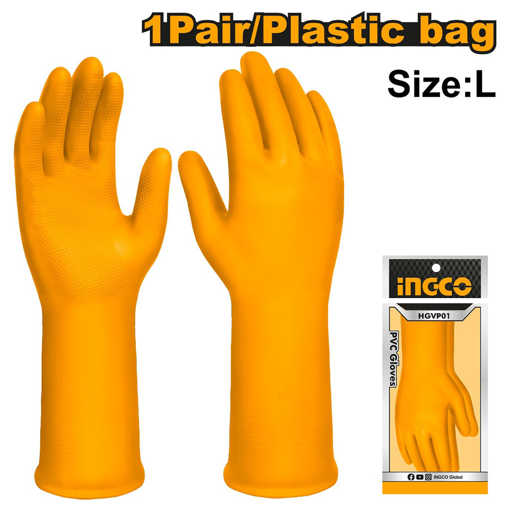 HGVP01_1 Gants PVC jaunes – Image 1