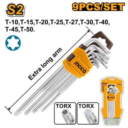 Clés torx Extra long Set de 9 pièces T10-T50