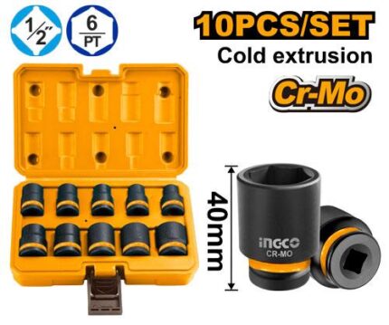 Jeu de 10 douilles à impact 1/2&Prime;