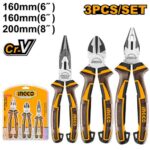 Set de 3 pinces universelle 200mm +diagonale 160mm +bec long 160mm