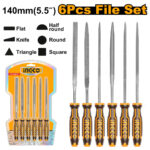 Set de 6 limes acier 140mm