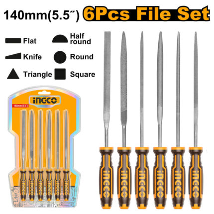 Set de 6 limes acier 140mm