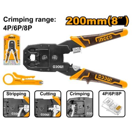 Pince Sertir 200 Mm 4P/6P/8P Ingco