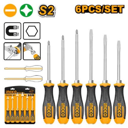 Set de 6 tournevis à zone de frappe