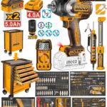 Coffre À Outils 369 Pièces +Boulonneuse Bruschless 20V 850Nm Ingco