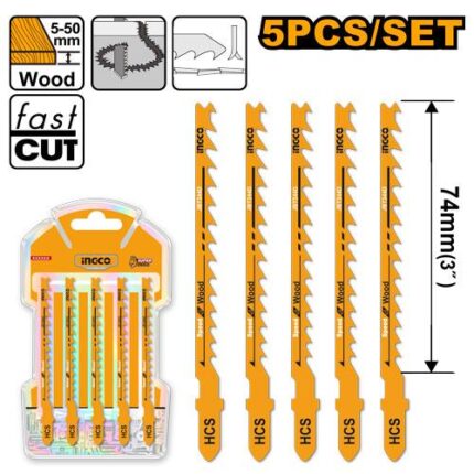 5 LAMES SCIE SAUTEUSE POUR BOIS (Dents74mm)