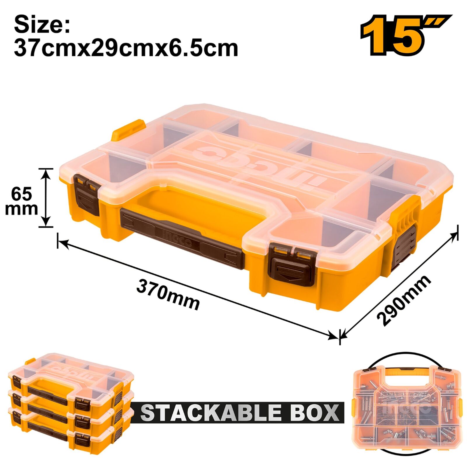 PBX1511_1 Boîte de rangement plastique 15" – Image 1
