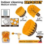 Jeu de 3 Brosses de nettoyage pour visseuse à poils souples