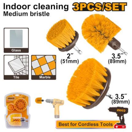 Jeu de 3 Brosses de nettoyage pour visseuse à poils souples