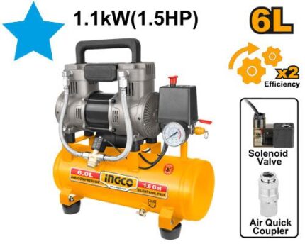 Compresseur Silencieux 6L 1100W(1.5HP)