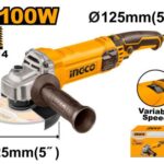 Meuleuse 125Mm 1100 W avec Variateur de Vitesse Ingco