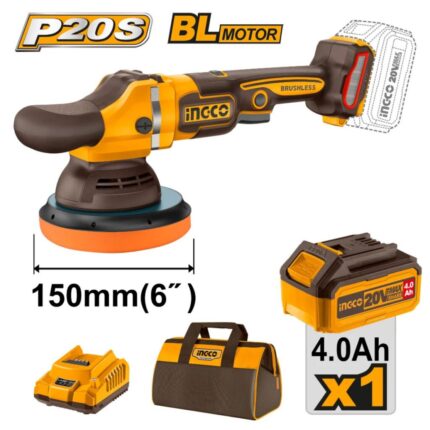 Polisseuse Sans Fil 20V Brushless 150Mm 1 Batterie 4.0Ah +Chargeur Ingco