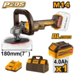 Polisseuse 180mm Brushless 20V 1 Batterie 4.0Ah+Chargeur +Sac Ingco