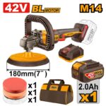 Polisseuse 180mm Brushless 42V 1 Batterie 2.0Ah+Chargeur +Sac Ingco