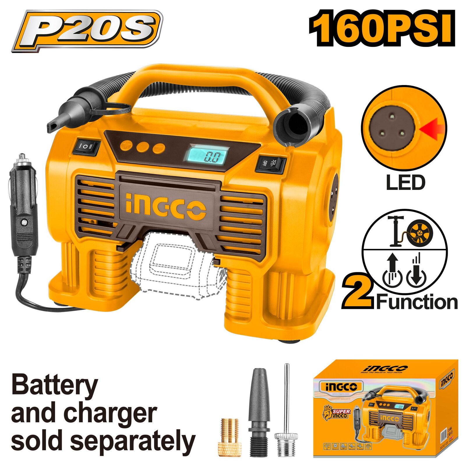 CACLI2002_153 Gonfleur auto 11Bars 20V(sans batterie/chargeur) – Image 1