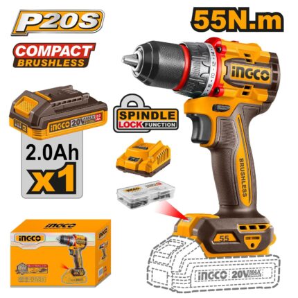 Visseuse 20V  Brushless 1 Batterie Ingco