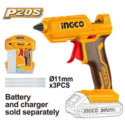Pistolet à colle 20v (sans batterie/sans chargeur)+3pcs