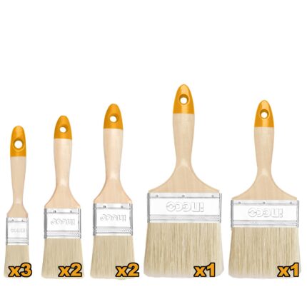 Jeu de 9 pinceaux en bois