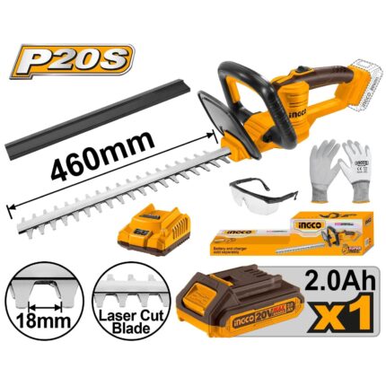 Taille-haie 20V + Batterie + Accessoires
