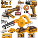Pack De 3 Machines Avec 2 Batt 2Ah /4Ah Ingco
