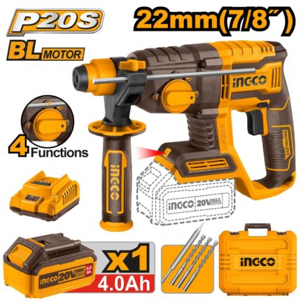 Marteau perforateur 22mm 20V + 1Batterie 4Ah
