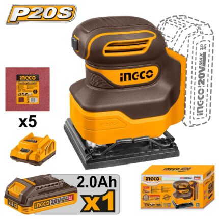 Ponceuse vibrante 20V 1 Batterie 110mm plateau carré