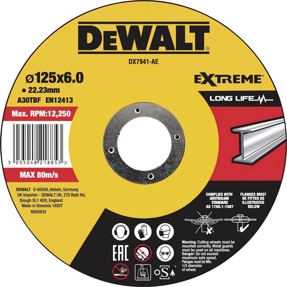 DX7941-AE Disque A Ebarber Metal Dewalt 125X6X22 – Image 1