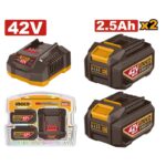 Kit batterie et chargeur lithium-ion 42v 2 batteries 2,5 Ah lithium-ion (FBLI42251)
Avec 1 chargeur (FCLI42021)