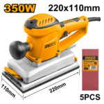 Ponceuse vibrante 350W 110mmx220mm 
+ 5 papiers abrasifs