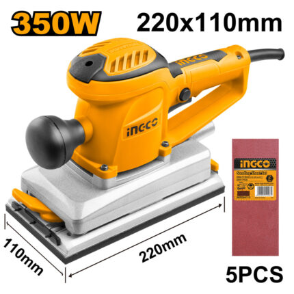 Ponceuse vibrante 350W 110mmx220mm 
+ 5 papiers abrasifs