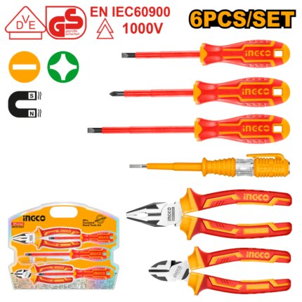 Ensemble de 6 outils à main isolés