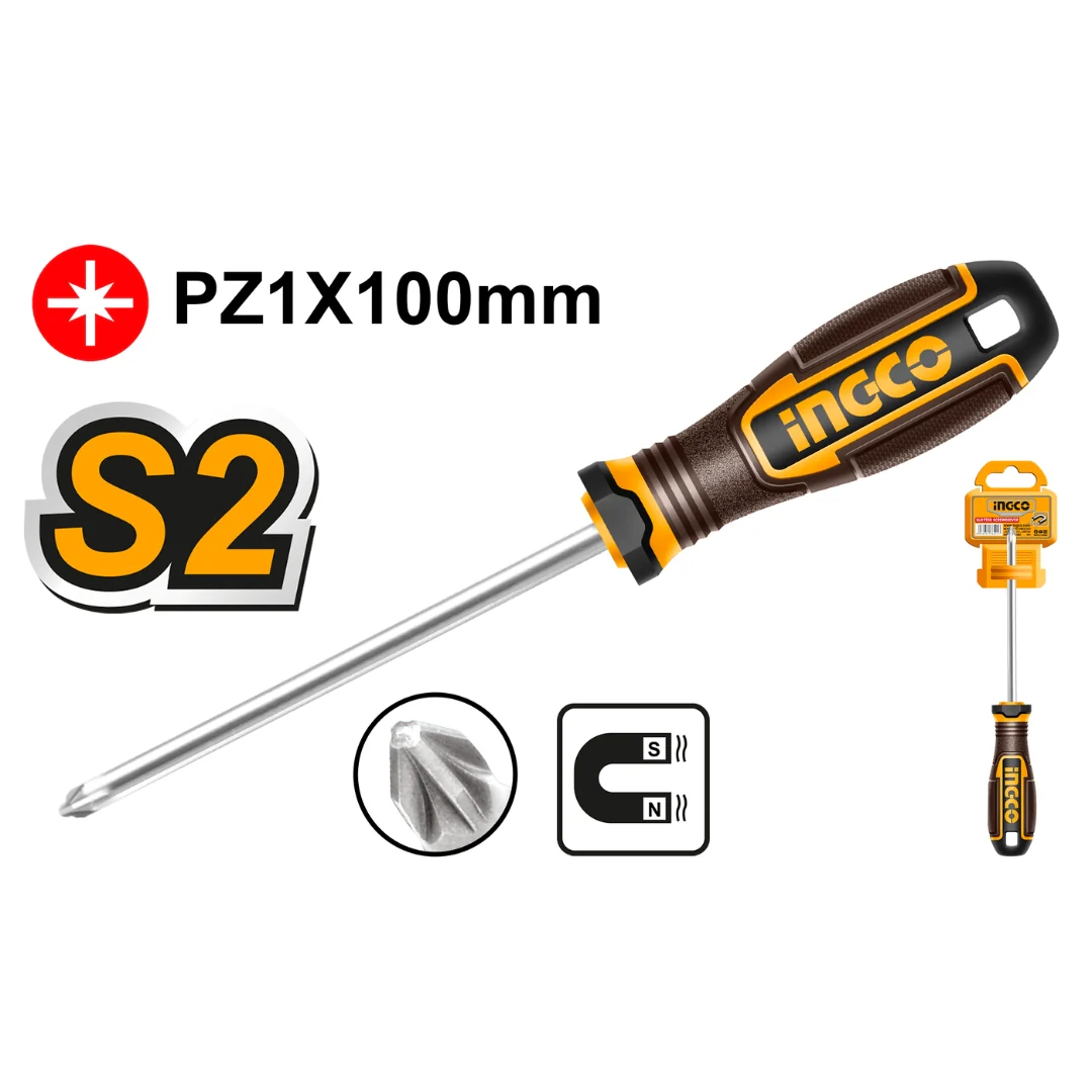HSDPZ1100_1 Tournevis Pz1X100Mm Magnétique Ingco – Image 1