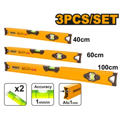 Set De 3 Niveaux A Bulle 40-60-100Cm Ingco
