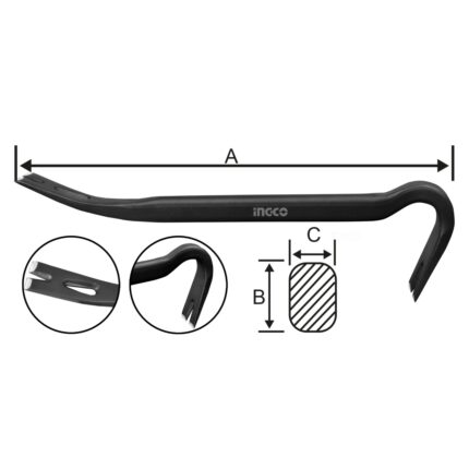 Pince à décoffrer 910mmx30mmx16mm