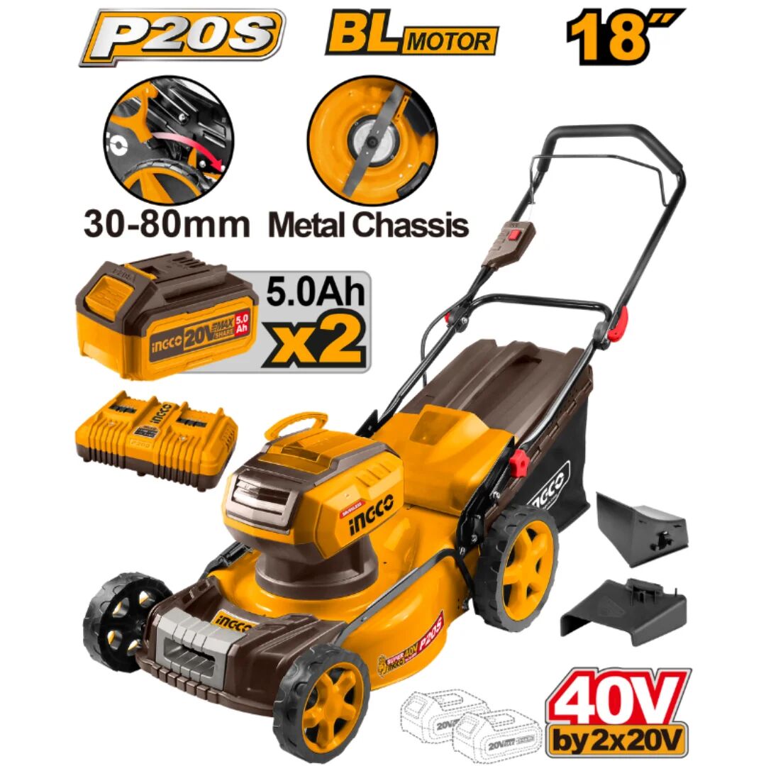 LMLI20186_89 Tondeuse 40v 2 Batteries 5Ah 460mm 60L – Image 1