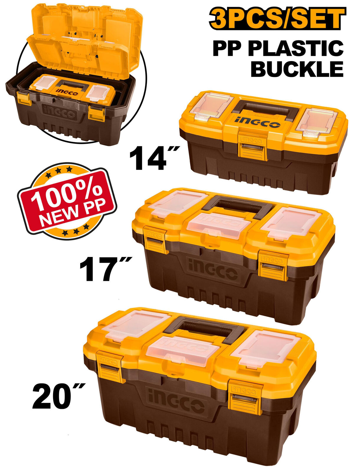 PBXK0301_1 Jeu de 3 boîtes à outils en plastique 14" 17" 20" – Image 1