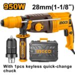 Marteau perforateur 28mm 950W+mandrin sans clé