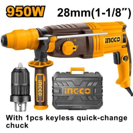 Marteau perforateur 28mm 950W+mandrin sans clé